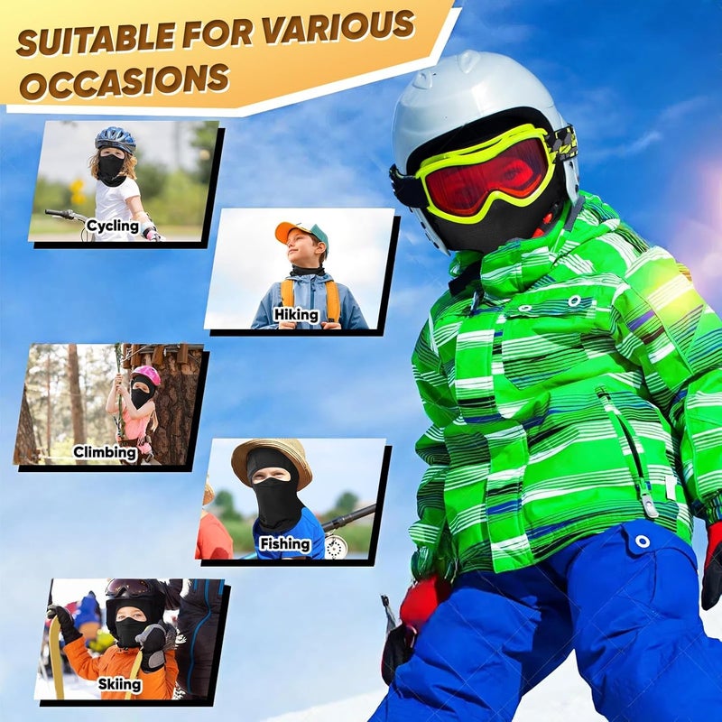 Ameceres Kids Balaclava Ski Mask Cold Weather Windproof Tactical Face Mask Winter for Skiing Snowboarding Cycling - Image 3